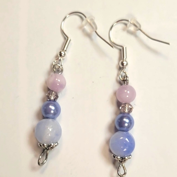 Glass Bead Hook Drop Pierced Earrings - Picture 1 of 4